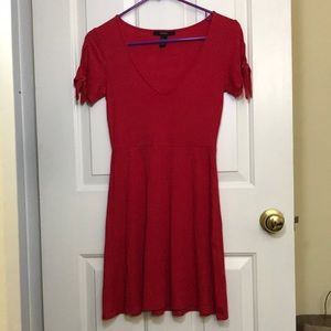 F21 Ribbed A-line Red Dress